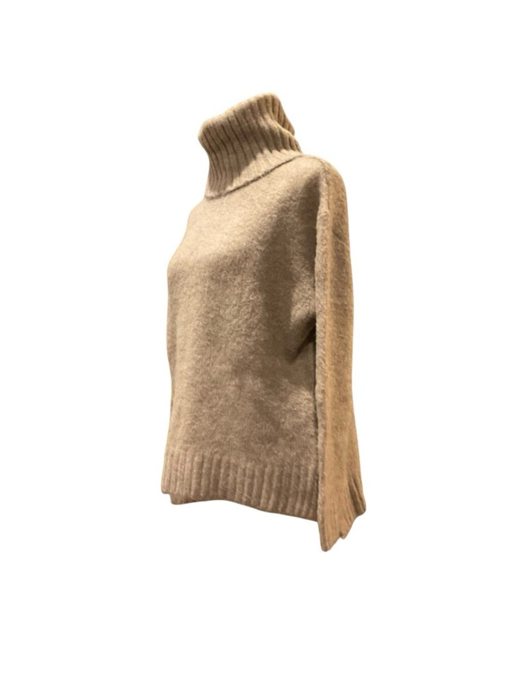Olivaceous Shirt Womens M Sand/brown Color Long Sleeve Turtleneck Pullover Top